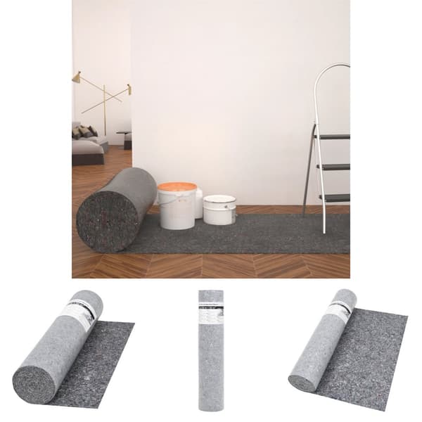 The Living Store skridsikker maleruld 50 m 280 g/m² grå - Løbere & beskyttelsesfilm til gulv