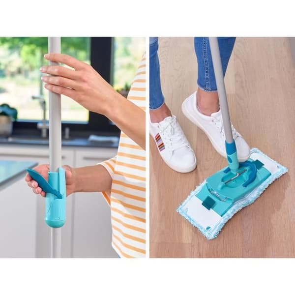 LEIFHEIT Clean Twist M Ergo mobile 52121 Lattianpuhdistussetti - Lattiamoppi kannella, helposti pyörivällä ämpärillä, pyörillä