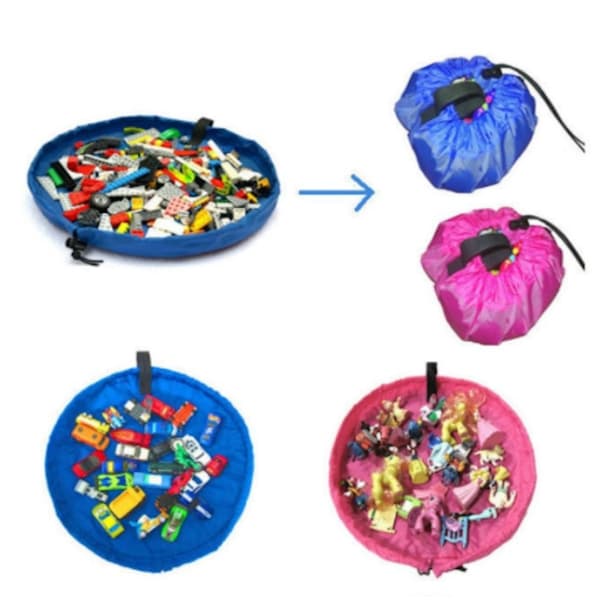 Matta för lek med dragsko rosa barnrum lego inredning dekoration