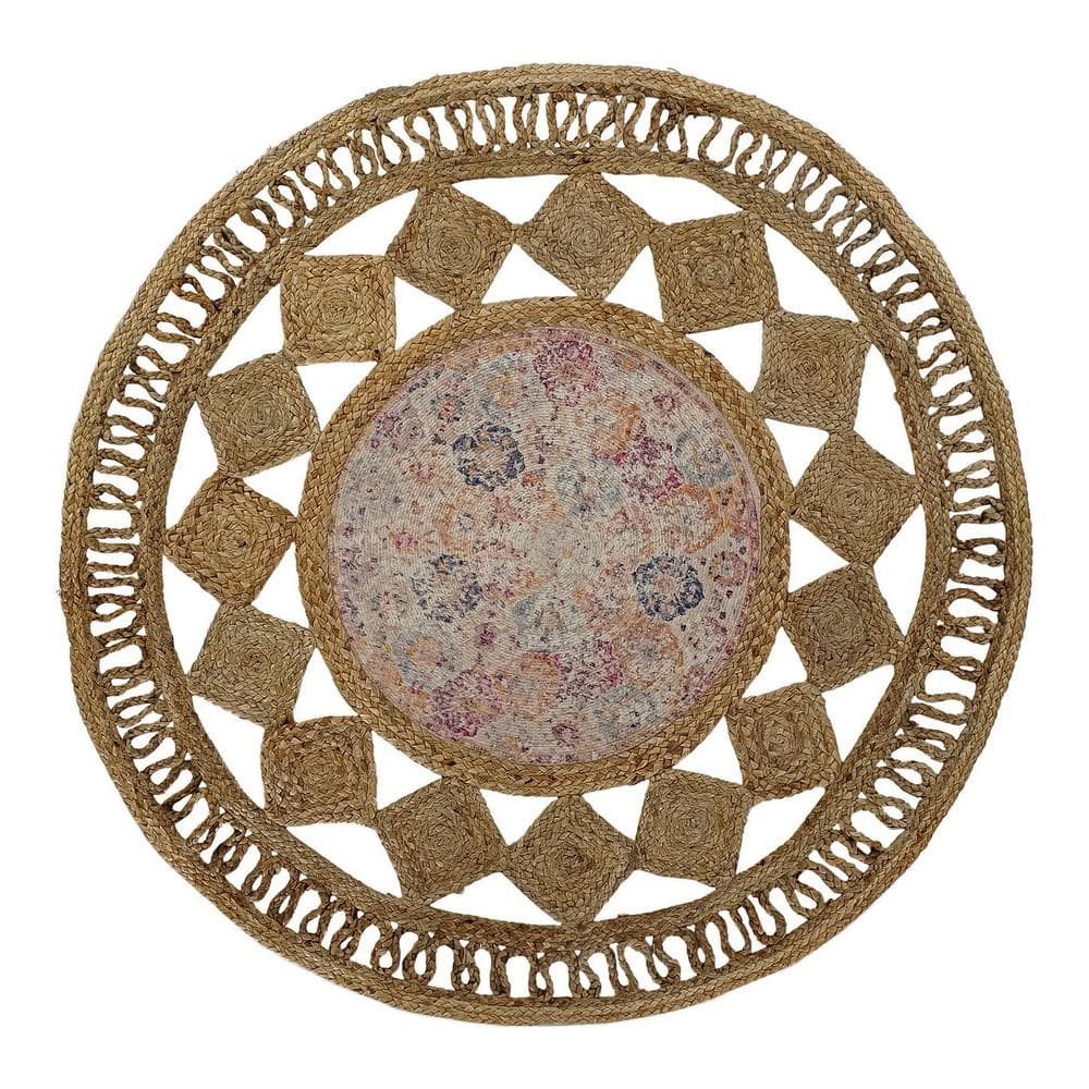 Matta DKD Home Decor Jute Boho (120 x 120 x 0.5 cm)