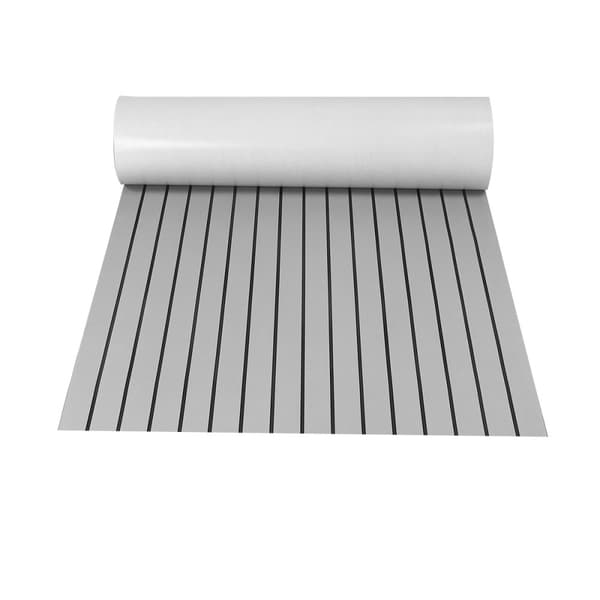 6mm 95X35" Grå Faux Teak Marine Flooring EVA Foam Båtmatta Lakan Deckin Ё