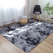 Shaggy tæppe, stue tæppe, lang luv, 160 x 230 cm - tæpper til stuer, fluffy, shaggy, soveværelser, sengekantstæpper, udendørs tæppe, sort m