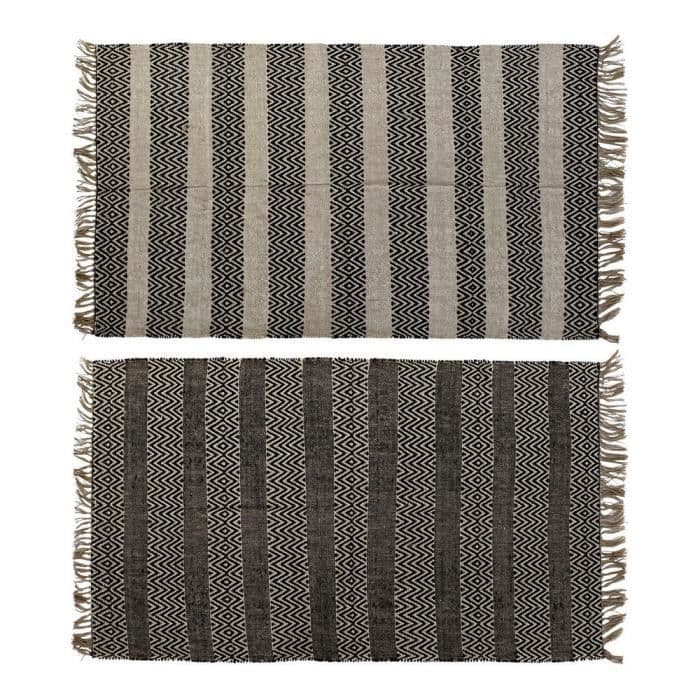DKD Home Decor Jute Boho-matta i bomull (2 st) (160 x 230 x 1 cm)
