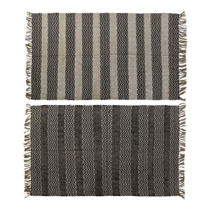 DKD Home Decor Jute Boho-matta i bomull (2 st) (120 x 180 x 1 cm)