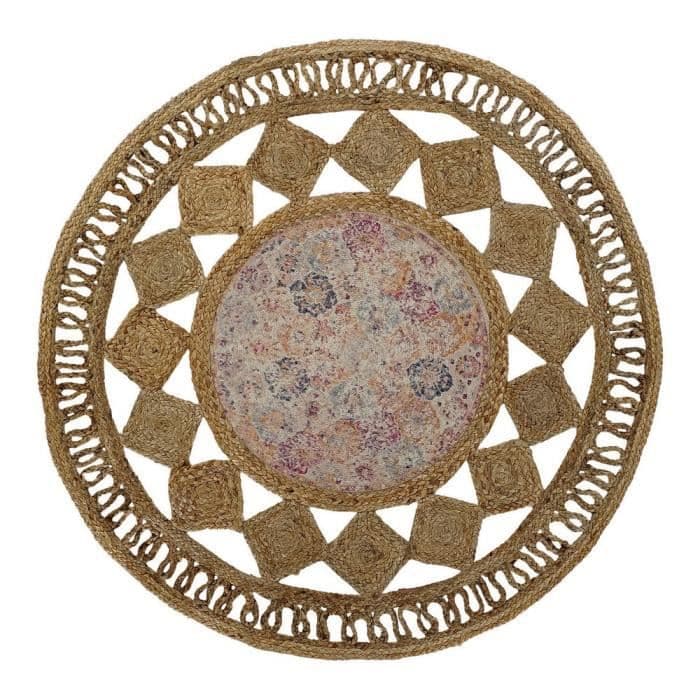 DKD Heminredning Boho-matta i jutebomull (160 x 160 x 0,5 cm)