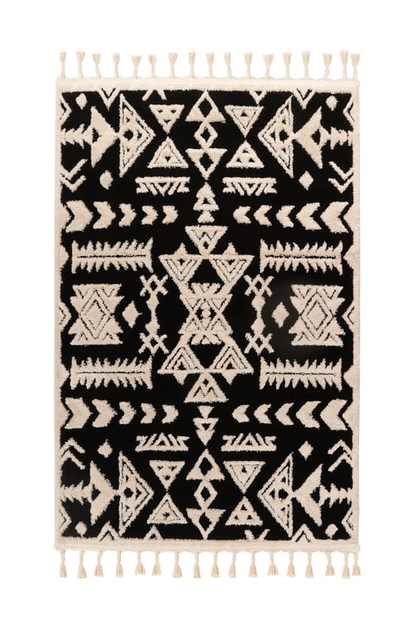 Lovis Black Flat Fabric Carpet Black 80 x 150 cm CDON