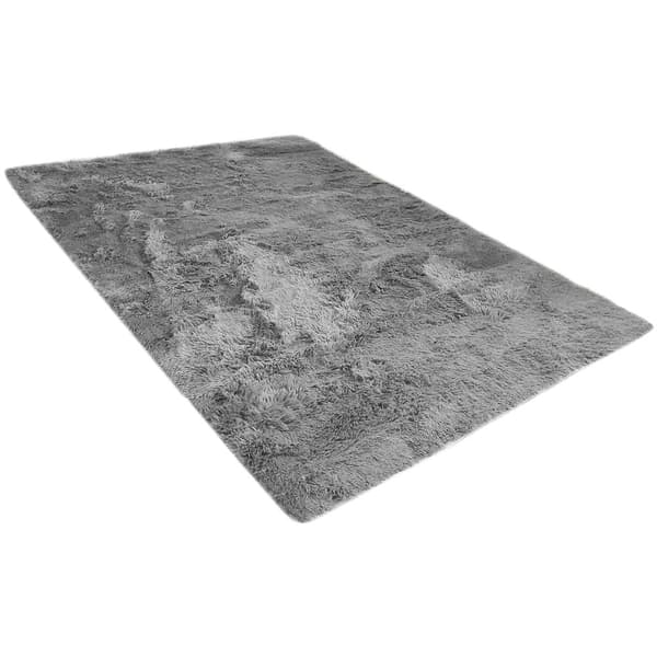 Shaggy matta, vardagsrumsmatta, lång lugg, 120 x 160 cm - mattor för vardagsrum, fluffiga, lurviga, sovrum, sängmattor, utomhusmatta, grå