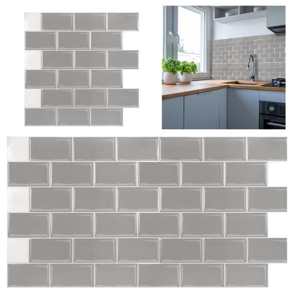 3D Väggklistermärken - XMTECH - 10 stycken - 30x30cm - PVC - Grå