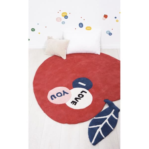 Lilipinso Matta 100% Rund Bomull Diameter 150 cm - Love Apple