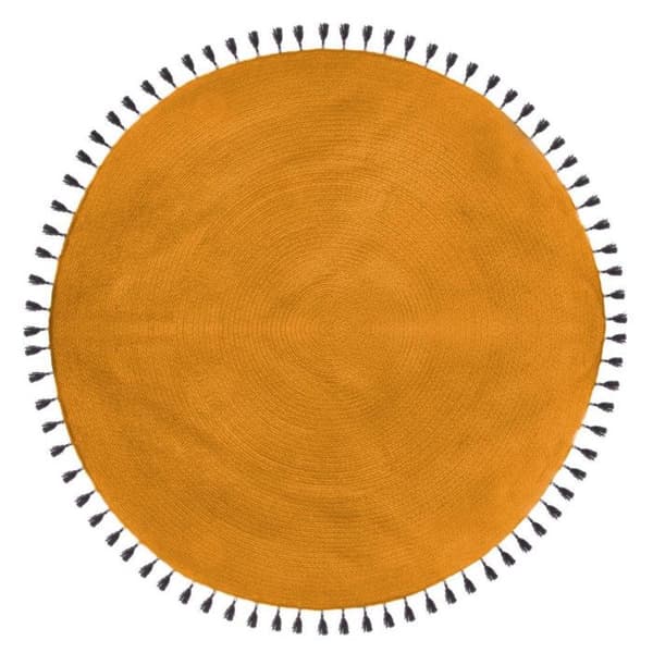 Rund matta i bomull "Pop" diameter 120 cm Atmosphera - Oker