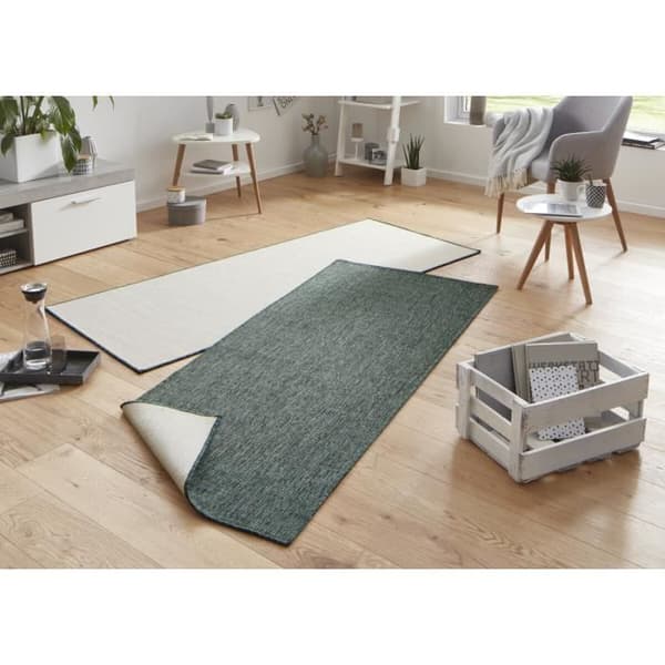 Modern och geometrisk dubbelmatta - C08-474544 - Grön - 80x250