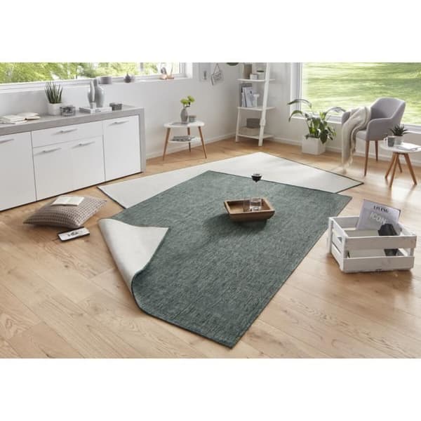 Modern och geometrisk dubbelmatta - C08-474544 - Grön - 80x250