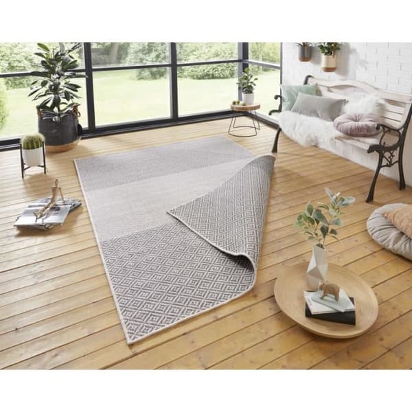 Twin Supreme modern och geometrisk vändbar matta, grå - kräm, 120x170 C03-474652