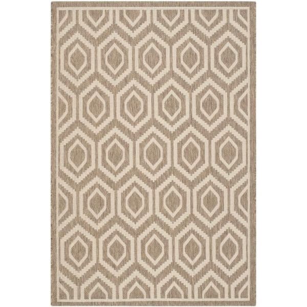 Modern vardagsrumsmatta - Safavieh - 122 X 170 Cm - Brun &amp; Beige - Polypropen - Inomhus / Utomhus