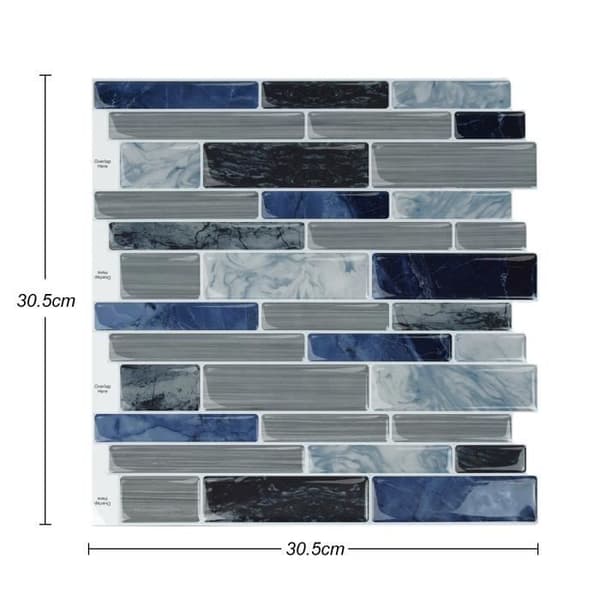 3D-Klistret Kakel - LZQ - 10 Ark - PVC - 30x30cm - Fuktbeständig