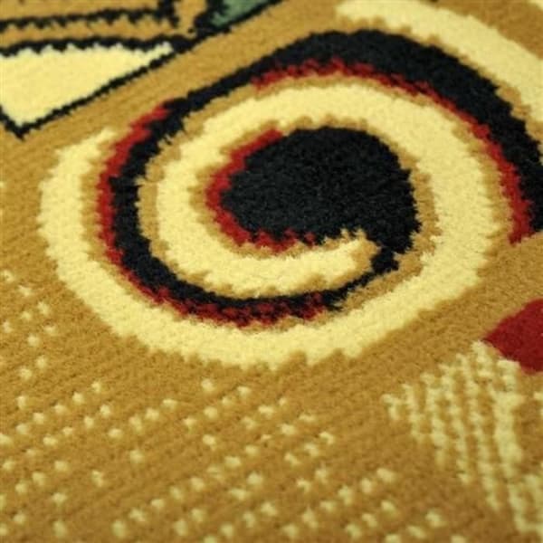 Modern och geometrisk Afrikamatta - Märke - Brun - 100x150 - Rektangulär - Syntet