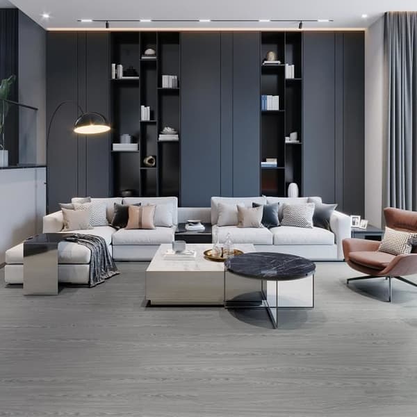 XMTECH självhäftande PVC-golv 5 m² Halkfritt vinylgolv (grå, 36 delar)