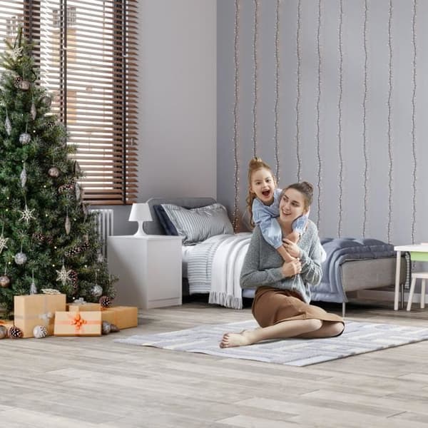 XMTECH självhäftande PVC-golv 5 m² Halkfritt vinylgolv (Smoke Grey, 36 delar)