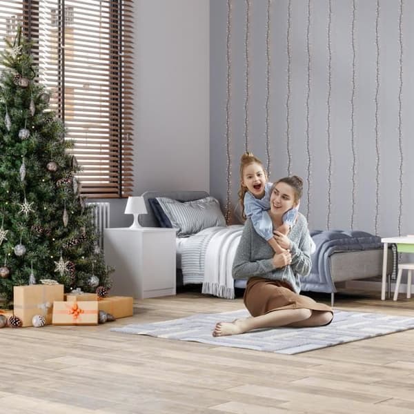 XMTECH självhäftande PVC-golv 5 m² Halkfritt vinylgolv (ljusgrå, 36 delar)