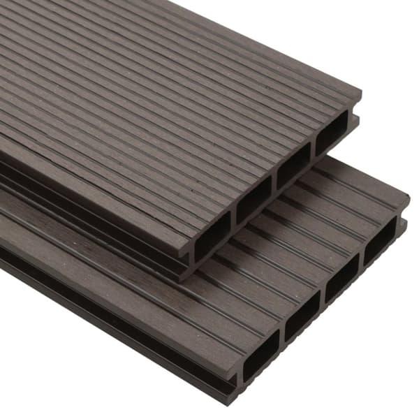 WPC-terassilaudat, ontto, 26 m², 2,2 m, tummanruskea
