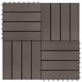 Pikkukuva 1 / 6: Lattialaatat 11 kpl WPC 30x30 cm 1 m² tummanruskea