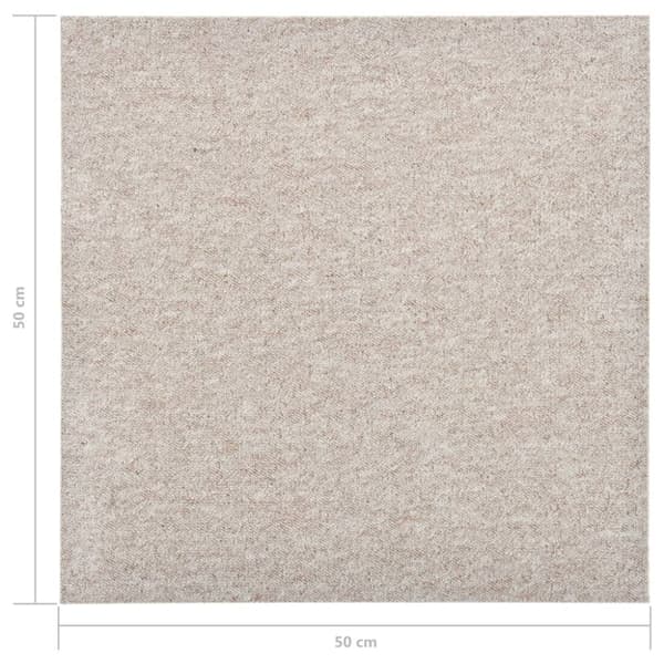 tæppefliser 20 stk. 5 m² 50x50 cm lys beige