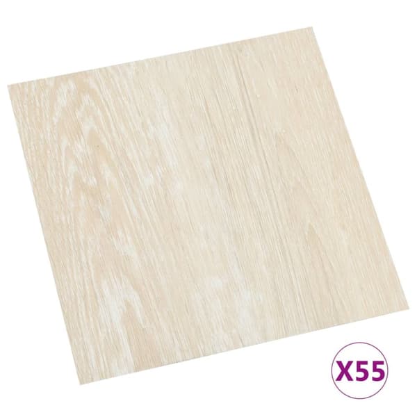 Självhäftande golvplankor 55 st PVC 5,11 m² beige
