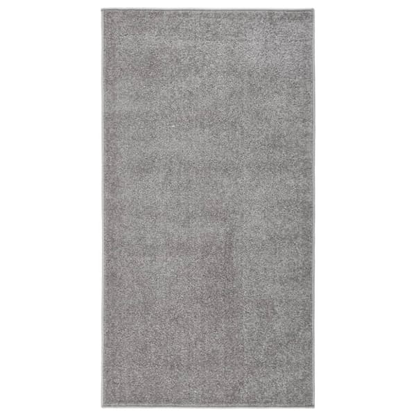 gulvtæppe 80x150 cm kort luv grå