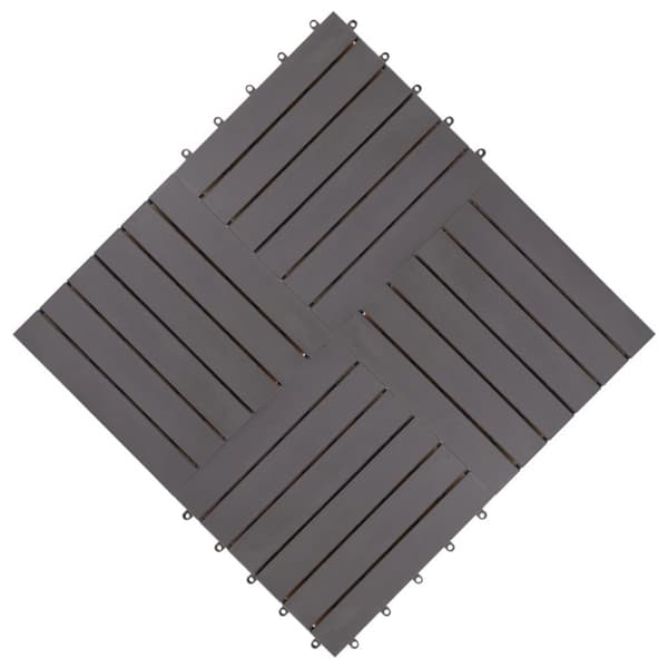 Terassilaatat 30 kpl harmaapesty 30x30 cm täysi akaasiapuu
