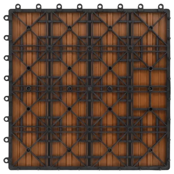 terrassefliser 22 stk. 30 x 30 cm 2 m2 WPC teakfarve