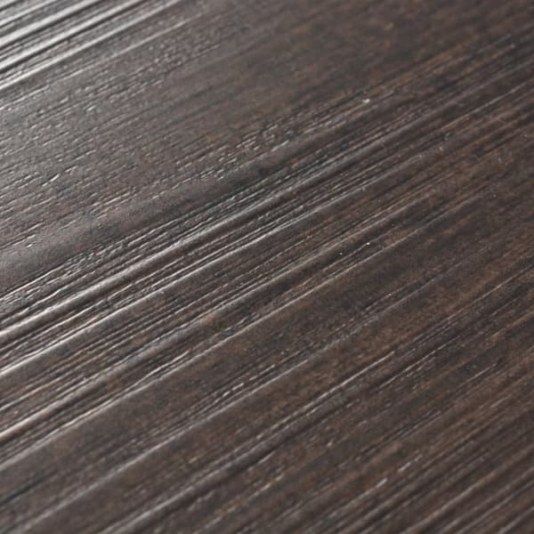 Självhäftande PVC-golvplankor 5,21 m² 2 mm mörkbrun