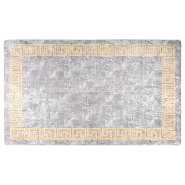 Matto pestävä harmaa ja kulta 150x230 cm liukumaton