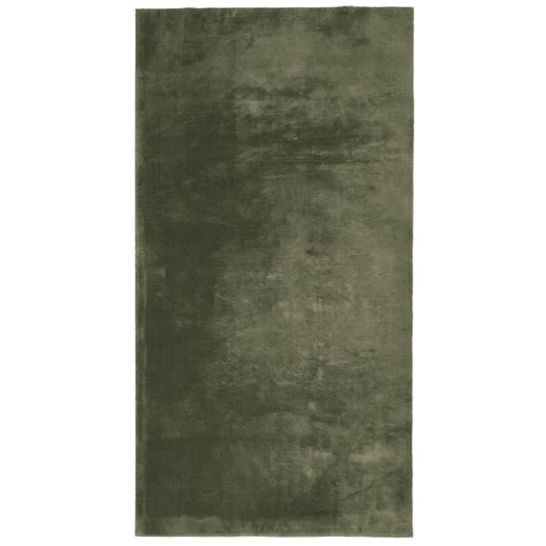 Mjuk matta HUARTE med kort lugg tvättbar skogsgrön 60x110 cm