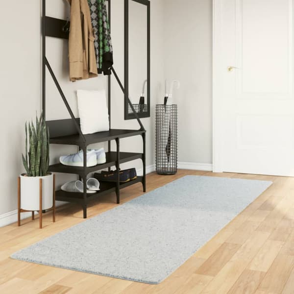 gulvtæppe HUARTE 80x250 cm kort luv og vaskbart blå