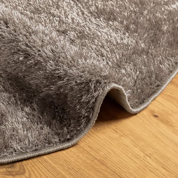 Matta ISTAN långluggad glansig grå Ø 80 cm