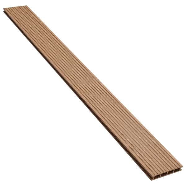 WPC ihåliga golvplattor med tillbehör 16 m² 2,2 m teak