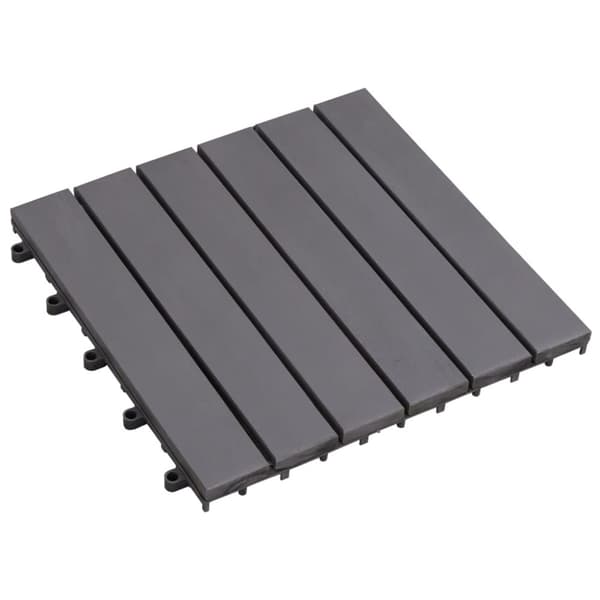 Terassilaatat 10 kpl harmaa laveeraus 30x30 cm täysi akaasiapuu