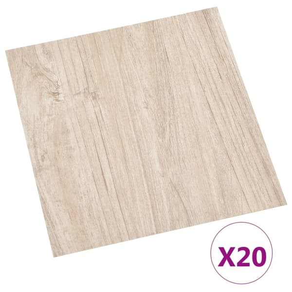 Självhäftande golvplankor 20 st PVC 1,86 m² ljusbrun