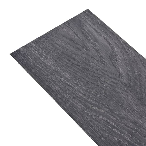 Självhäftande PVC-golvplankor 5,21 m² 2 mm svart och vit