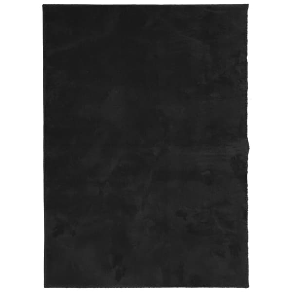 Mjuk matta HUARTE med kort lugg tvättbar svart 160x230 cm