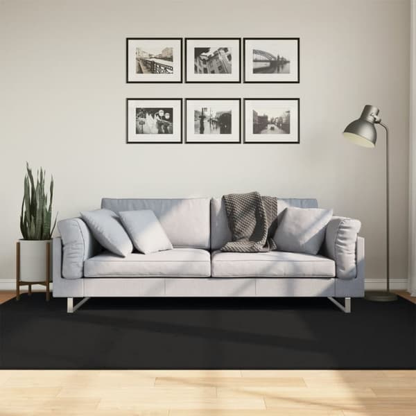 Mjuk matta HUARTE med kort lugg tvättbar svart 160x230 cm
