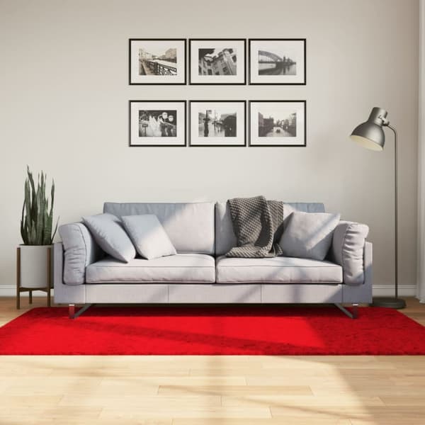Mjuk matta HUARTE med kort lugg tvättbar röd 100x200 cm