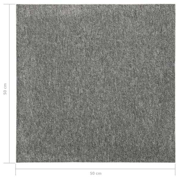Textilplattor 20 st 5 m² 50x50 cm grå