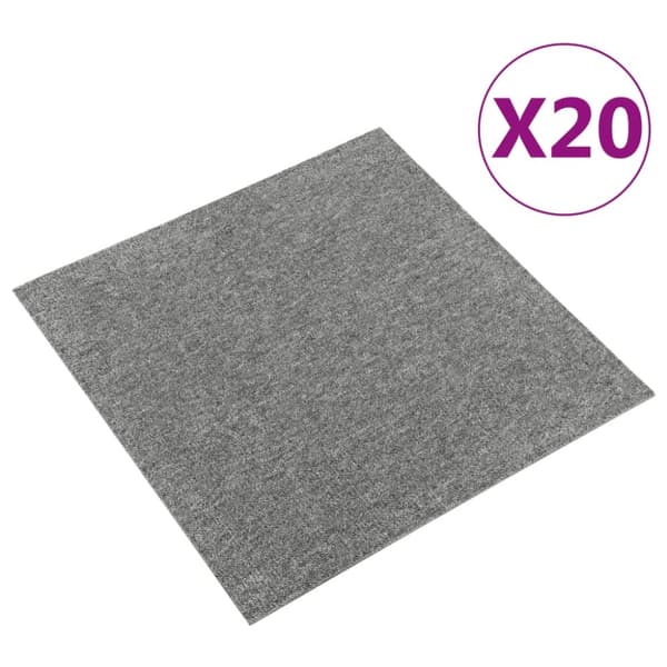 Textilplattor 20 st 5 m² 50x50 cm grå
