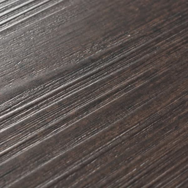 Självhäftande PVC-golvplankor 5,02 m² 2 mm mörkbrun