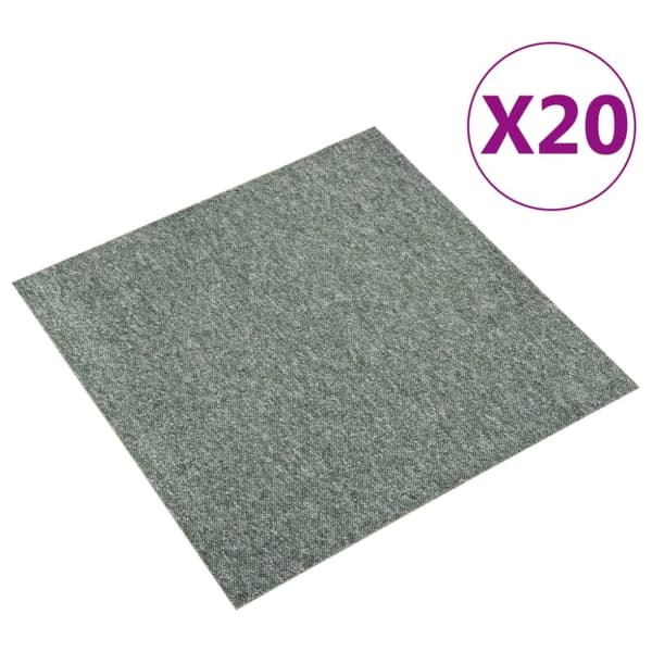 Textilplattor 20 st 5 m² 50x50 cm grön