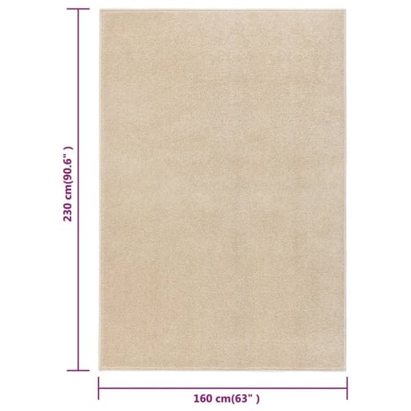 gulvtæppe 160x230 cm kort luv beige