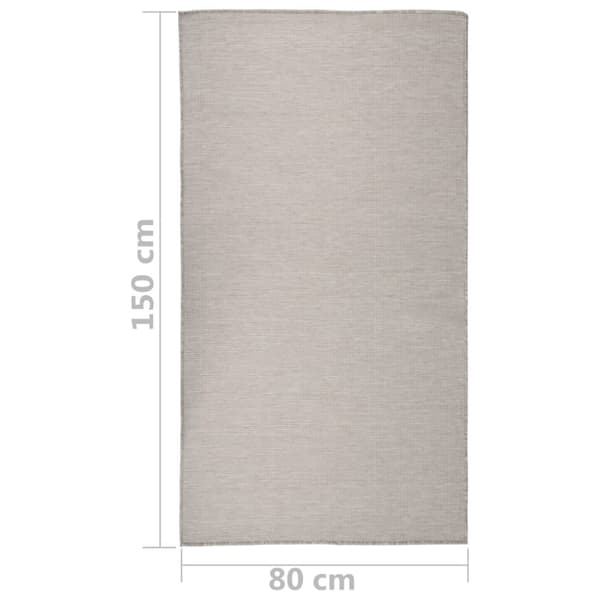 Utomhusmatta plattvävd 80x150 cm taupe