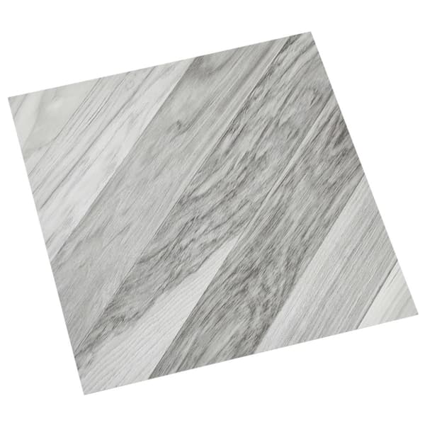 Självhäftande golvplankor 55 st PVC 5,11 m² grå ränder