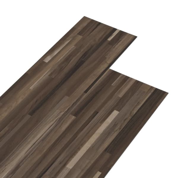 selvhæftende PVC-gulvplanker 5,21 m² 2 mm brunstribet